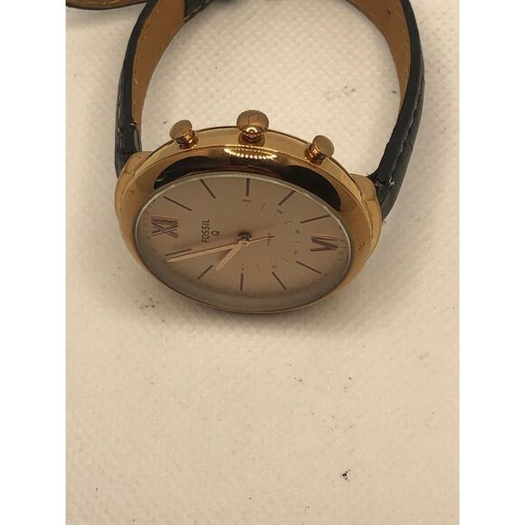 Fossil Q FTW5022 Women's Black Leather Analog Dial Hybrid Smart Watch HK230 - Picture 6 of 9